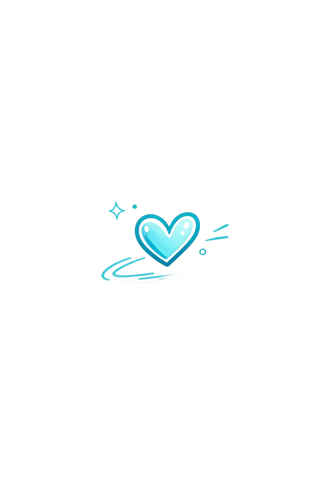 Illustration d’un cœur turquoise stylisé avec des éléments décoratifs, symbole de motivation, de bienveillance et d’épanouissement.