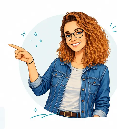 Illustration de Jasmine partageant ses ressources recommandées sur Digital Toi